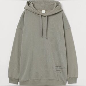 H&M oversized Yrsa Daley-Ward quote sage green hoodie XL